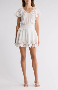 Ramy Brook - Ryan Lace Trim Linen Mini Dress