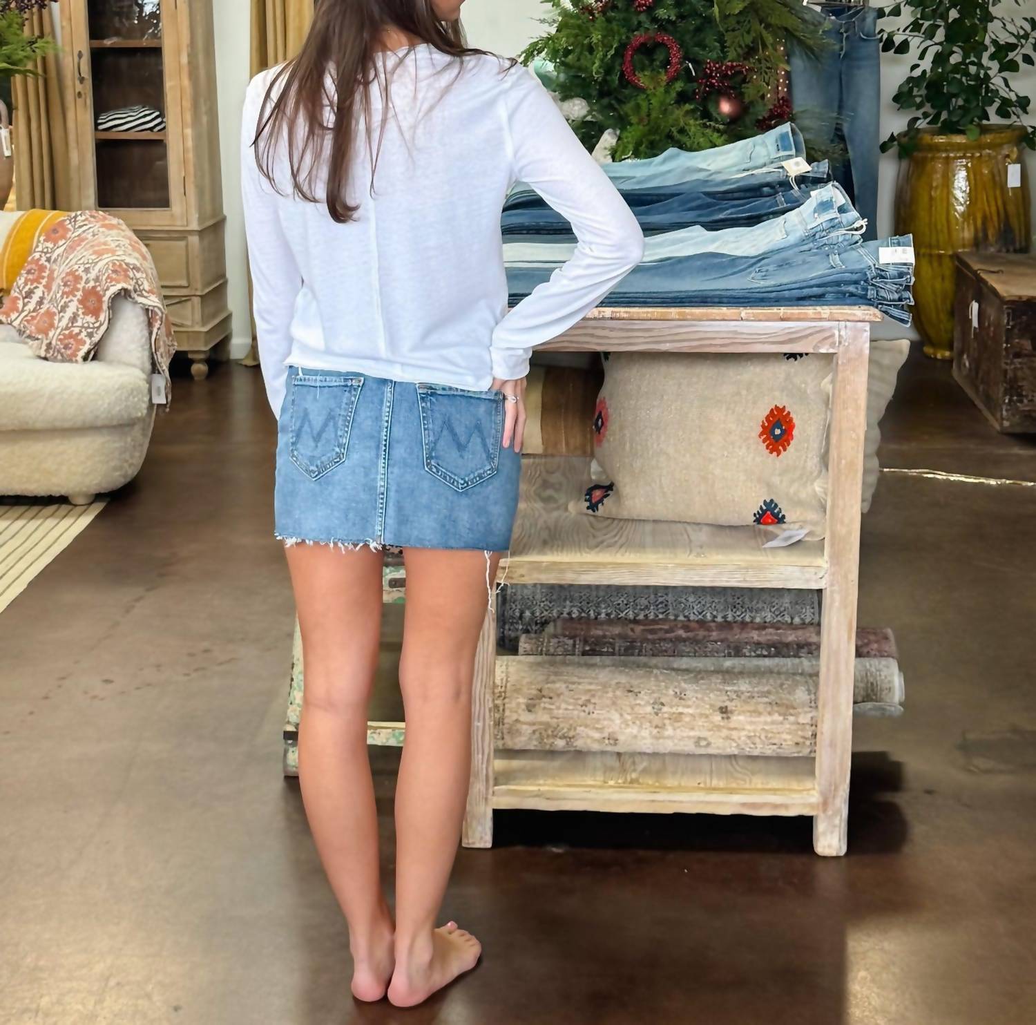 Mother The Ditcher Mini Skirt in heads or tails - women's skirt - alternate view