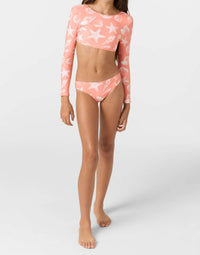 O'Neill - Girls Sandy Seashells Long-sleeve Crop Top Set