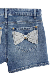 Tractr - Girl's Bow-back Denim Shorts
