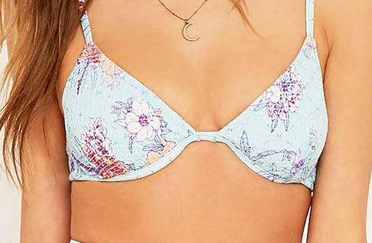 AMAZONIA SHIRRED FLORAL BIKINI TOP