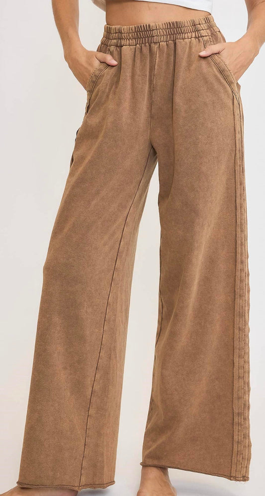 Umgee - Mineral Washed Wide Leg Pants