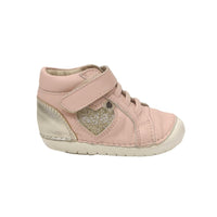 OLDSOLES Girl's Pave My Heart Shoes in powder pink gold glam gold - kids' boots - detail view