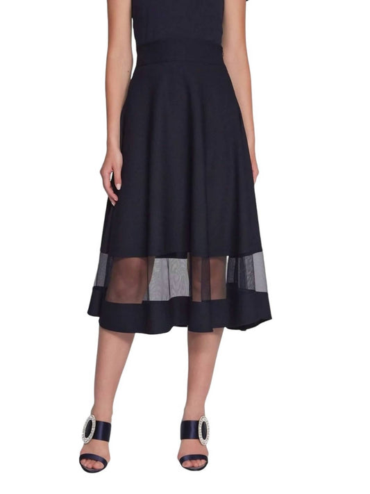 Joseph Ribkoff - SCUBA CREPE AND MESH FLARED SKIRT