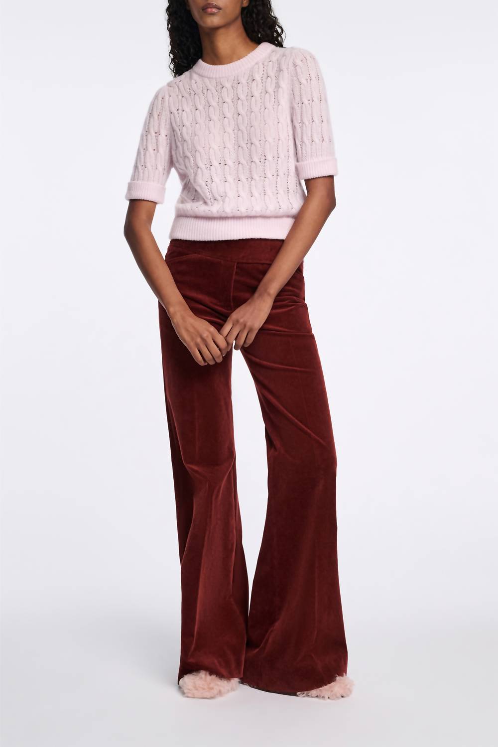 DOROTHEE SCHUMACHER Sheer Softness Pullover Sweater in light rose - women's sweater - view 6