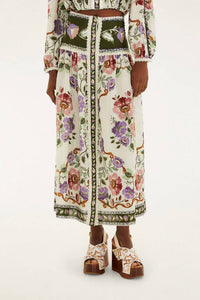 Farm Rio - Rococo Flowers Midi Skirt
