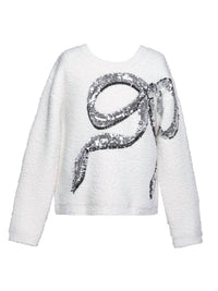 G.B.Y.M. - Knit Pullover Sweater with Sequin Embroidered Bow