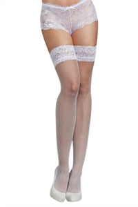 Icollection - Easy Pull On Stay Up Fine Fishnet Thigh Highs