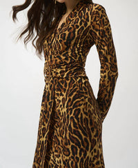 Joseph Ribkoff - Animal Print Faux Wrap Dress