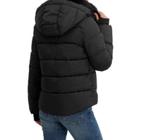 Tahari - Short Quilted Puffer Jacket With Faux Fur Collar & Detachable Hood