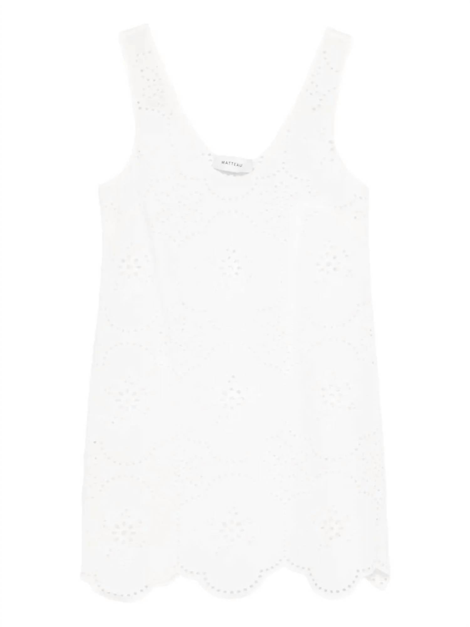 Matteau Broderie Tank Dress in white - women's dress - view 4
