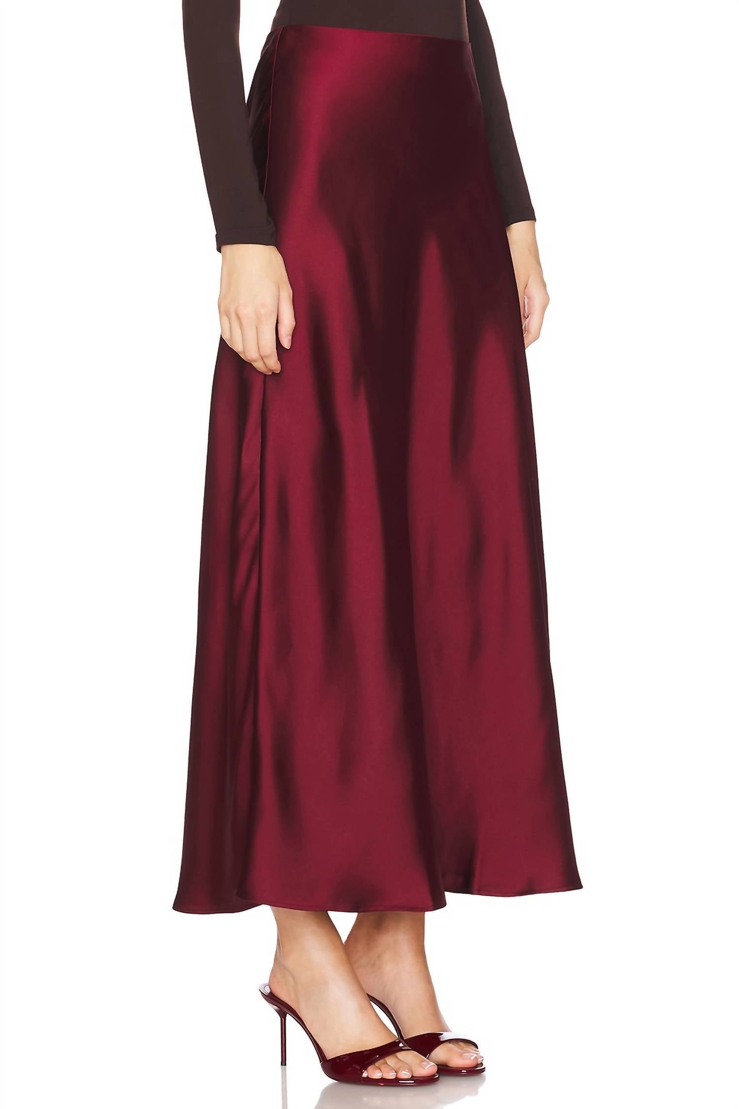 STEVE MADDEN Jeannie Skirt in cabernet - women's skirt - alternate view
