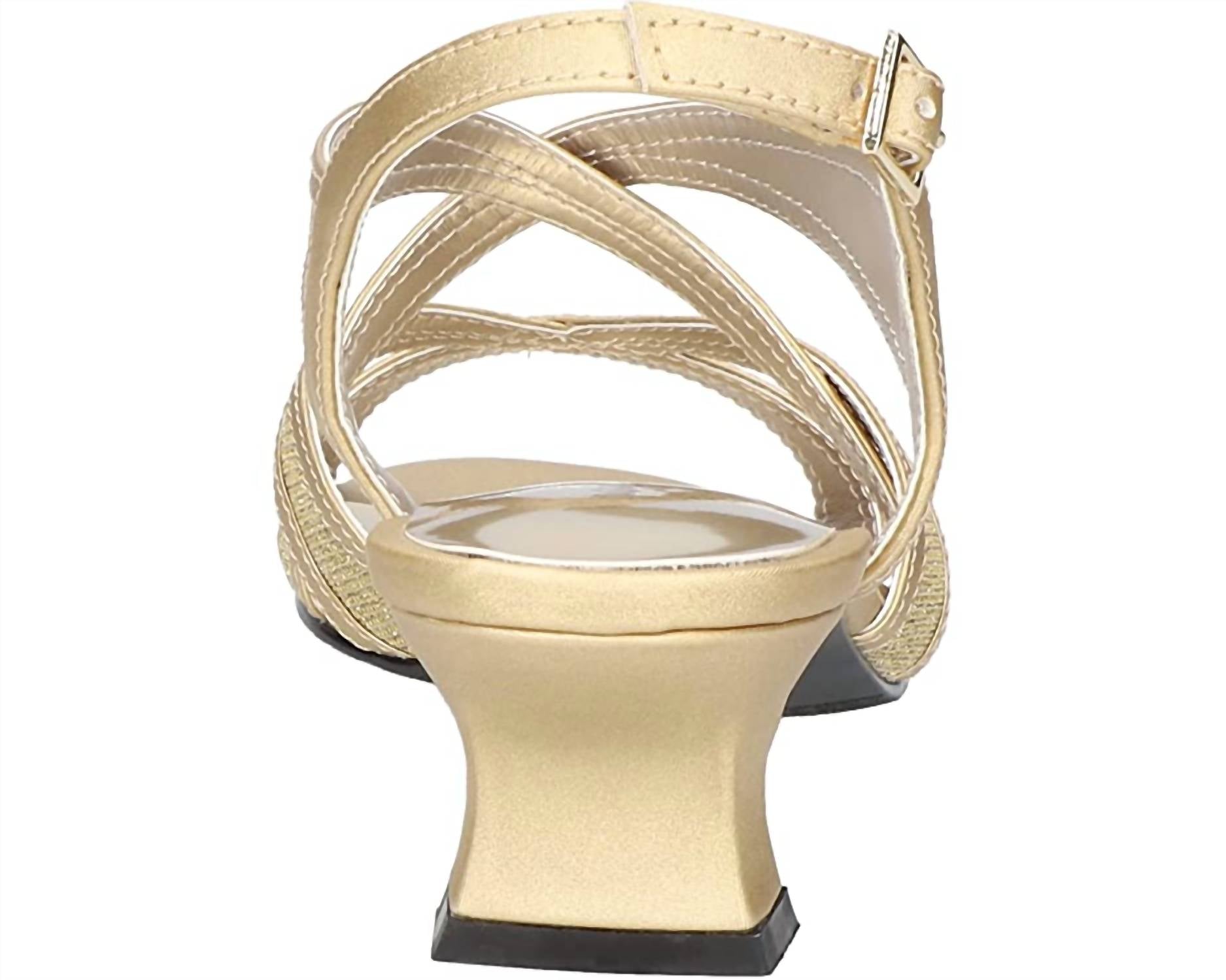 Easy Street Women's Tristen Strappy Heeled Sandal in gold - women's heels - alternate view