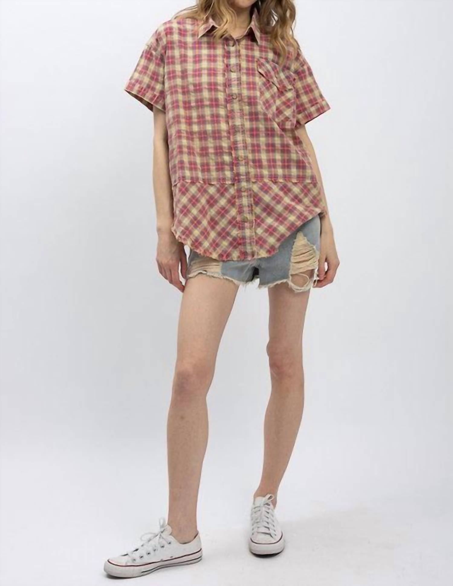 Blue Velvet - Forever Washed Flannel Short Sleeve Shirt