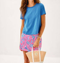 Lilly Pulitzer Clairmont Crochet Trimmed Knit Top in sunwashed blue - women's blouse - alternate view