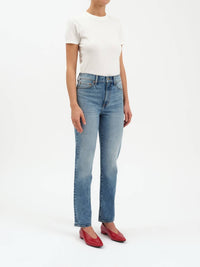 DAZE Smarty Pants High Rise Slim Straight Jeans in face to face 2 - women's jeans - alternate view