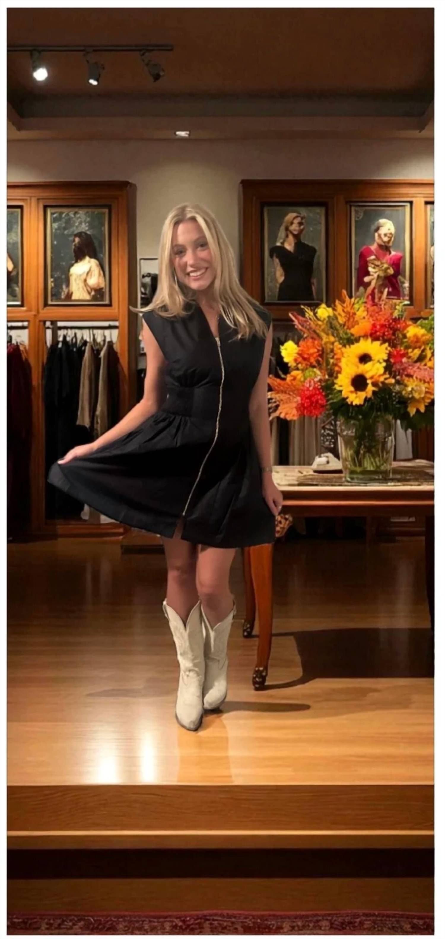 Umgee - Sleeveless Zip-up Mini Dress