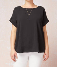 Entro - Short Sleeve Scoop Neck Top
