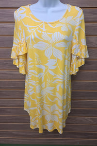 First Love - Women's Floral Ruffle Sleeve Top