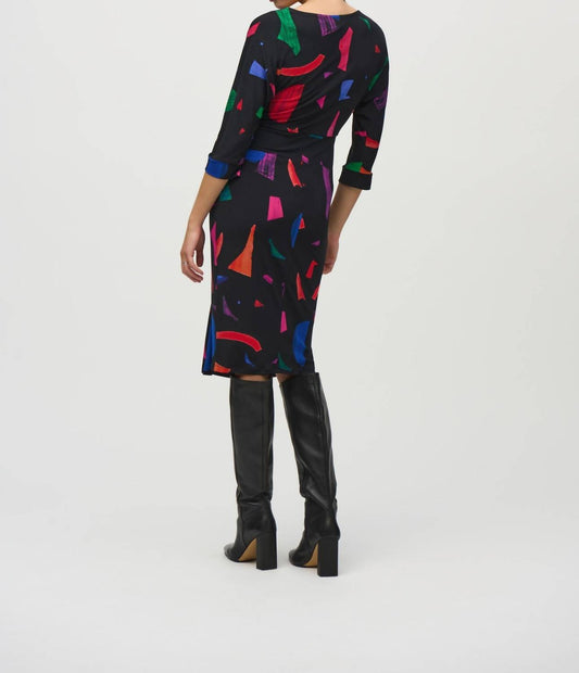 Joseph Ribkoff - Abstract Print Midi Sheath Dress
