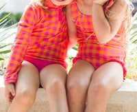 Rufflebutts - Girls' Gingham Tie Shoulder One Piece Swimsuit