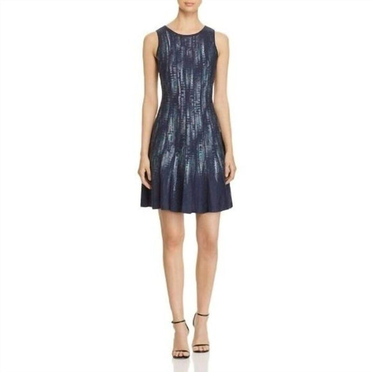 Nic + Zoe - Lightening Streaks Fit and Flare Knit Mini Dress