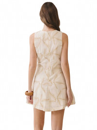 Tcec - Golden Fern Embroidered Mini Dress