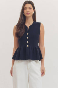 Entro - Sea's The Day Peplum Top