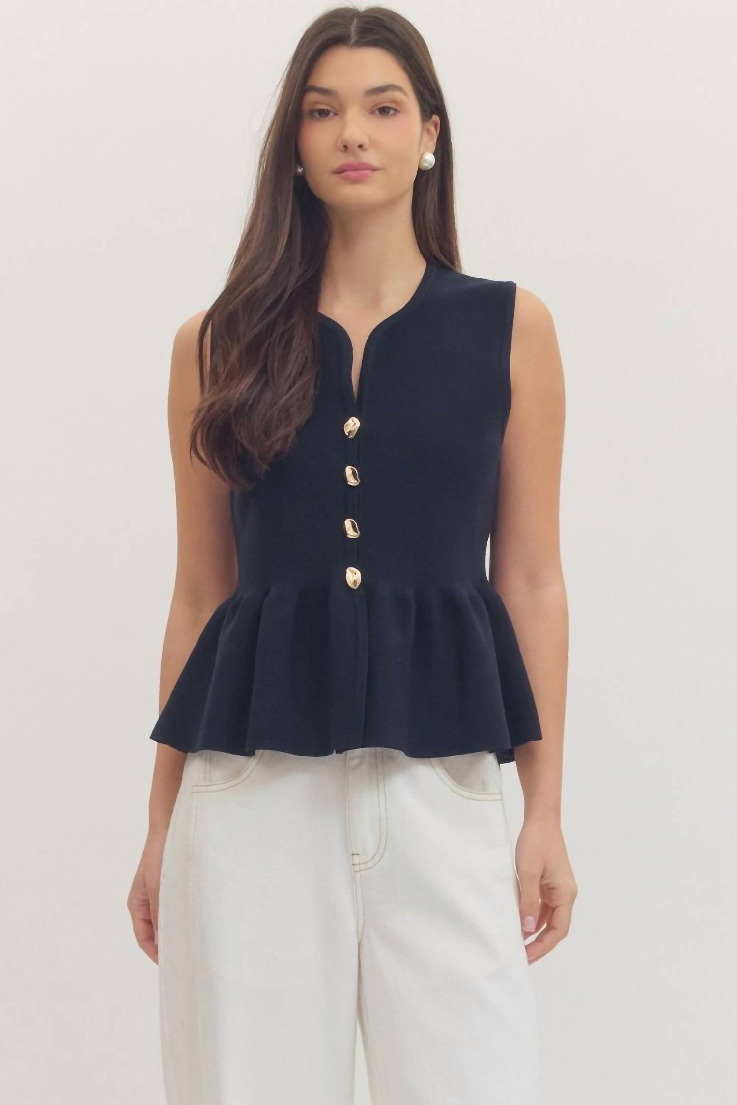 Entro - Sea's The Day Peplum Top