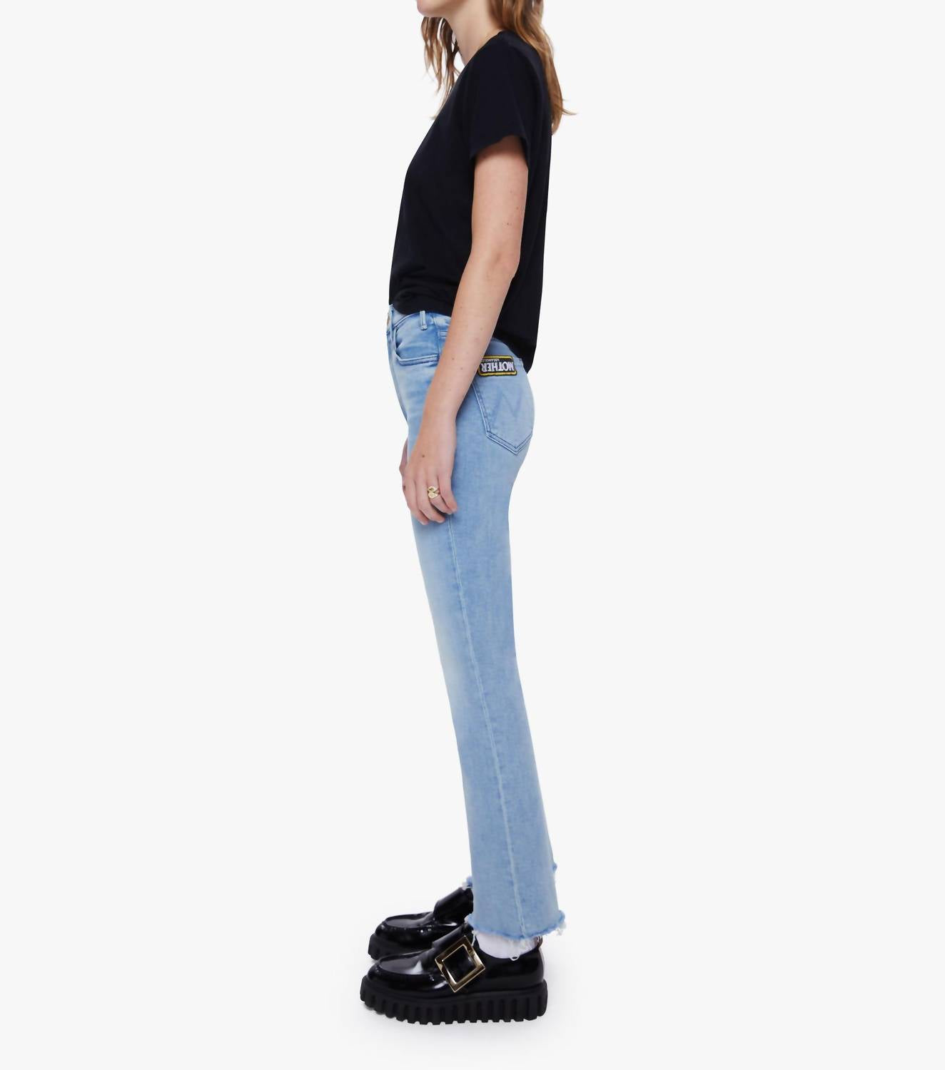 Mother THE HUSTLER ANKLE FRAY JEAN in cutting class - women's jeans - alternate view