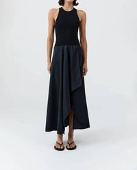 St. Agni - Knit Bodice Asymmetric Dress