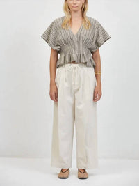 A.Ren - Isla Shirred Peplum Top