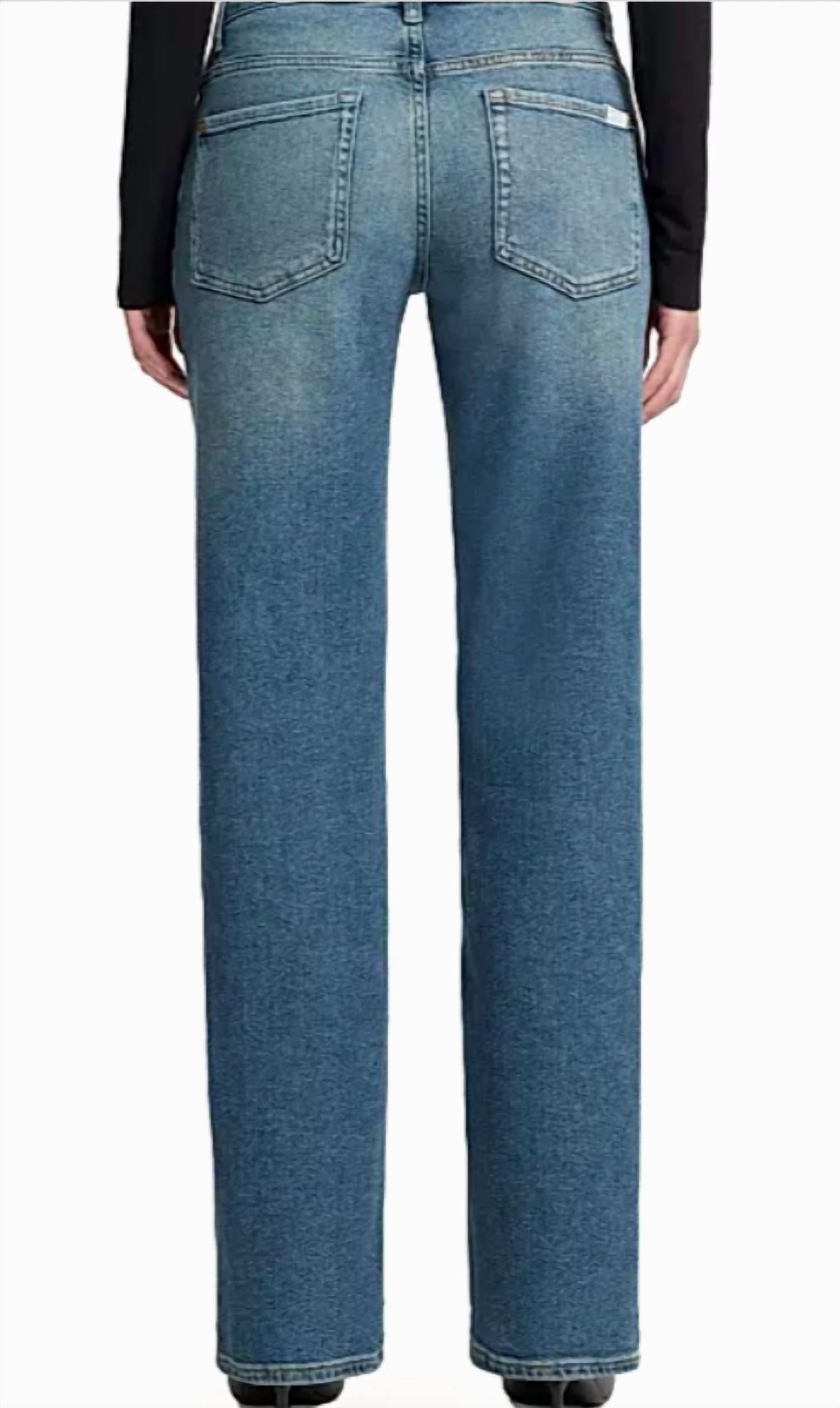7 For All Mankind Calie Straight Jeans in sea level - women's jeans - view 4