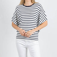 Leo & Ugo - Relaxed Drapey Wide Stripe Top