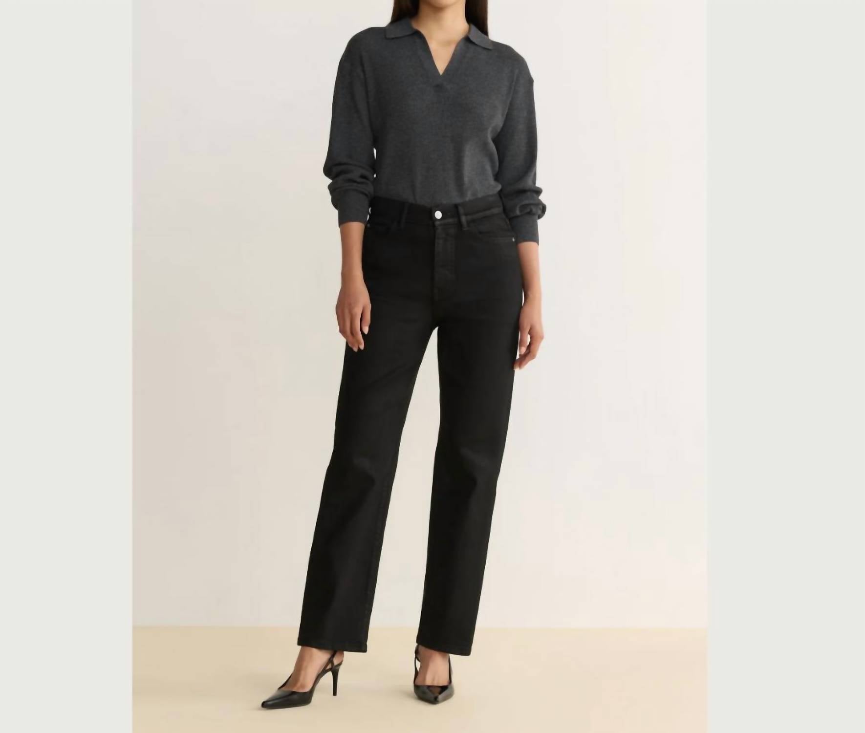 Warp + Weft Women's Ase Stretch Jean in coated noir - women's jeans - view 4