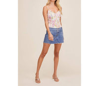 ASTR Mika Top in pink yellow tie dye - women's shirt