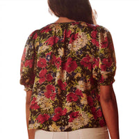 THE GREAT. Women's The Ponder Top in hidden garden floral - women's blouse - alternate view