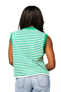 QUEEN OF SPARKLES Shamrock Knit Tank in green - women's tank top - alternate view
