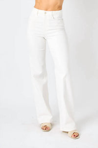 Judy Blue - Women's High Waist Braided Waistband Detail Wide Leg
