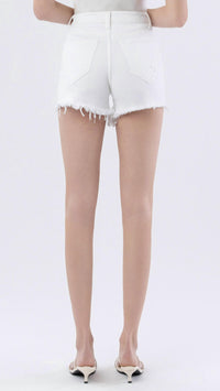 LOVERVET High Rise Tummy Control A Line Shorts in white - women's shorts - alternate view