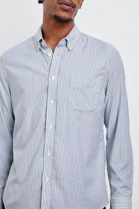 Rails Vance Button-down Shirt in blue white stripe - men's shirt - alternate view