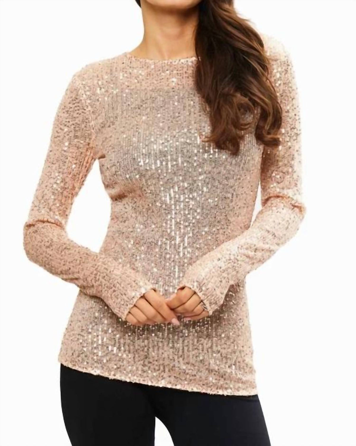 Adore - Sequin Sheer Long Sleeve Shirt
