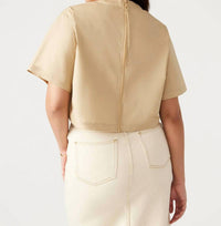 STEVE MADDEN Sunny Shirt Sleeve Top in khaki - women's blouse - alternate view