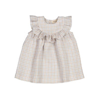 MarMar Copenhagen Linen Gingham Dress in summer check - kids' dress - alternate view