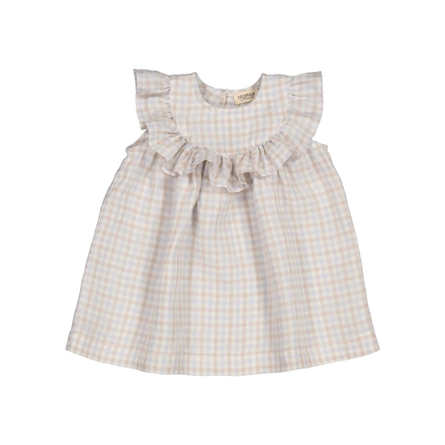 MarMar Copenhagen Linen Gingham Dress in summer check - kids' dress - alternate view