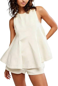 Ee:Some - Fabulous Flared Cream Top