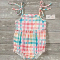 Pete + Lucy - Girls Summertime Gingham Infant Romper