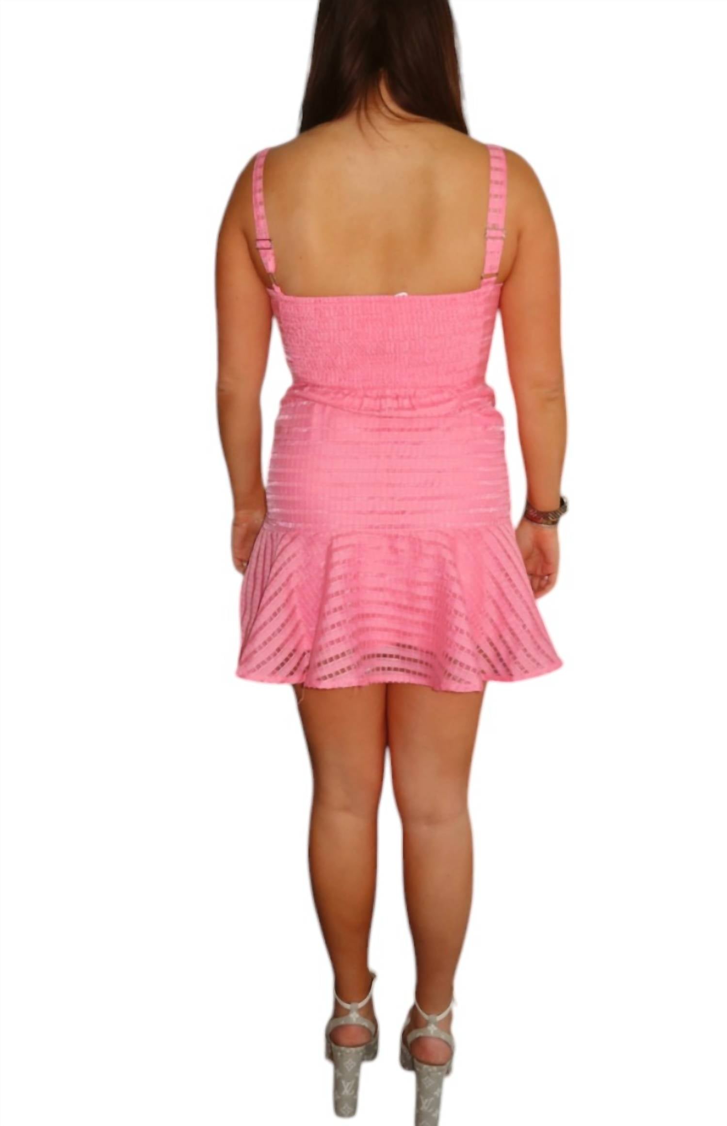 Baby Pink - Windowpane Strap Dress