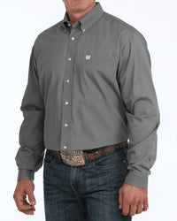 CINCH Classic Fit Button Down Western Shirt in grey - men's shirt - detail view