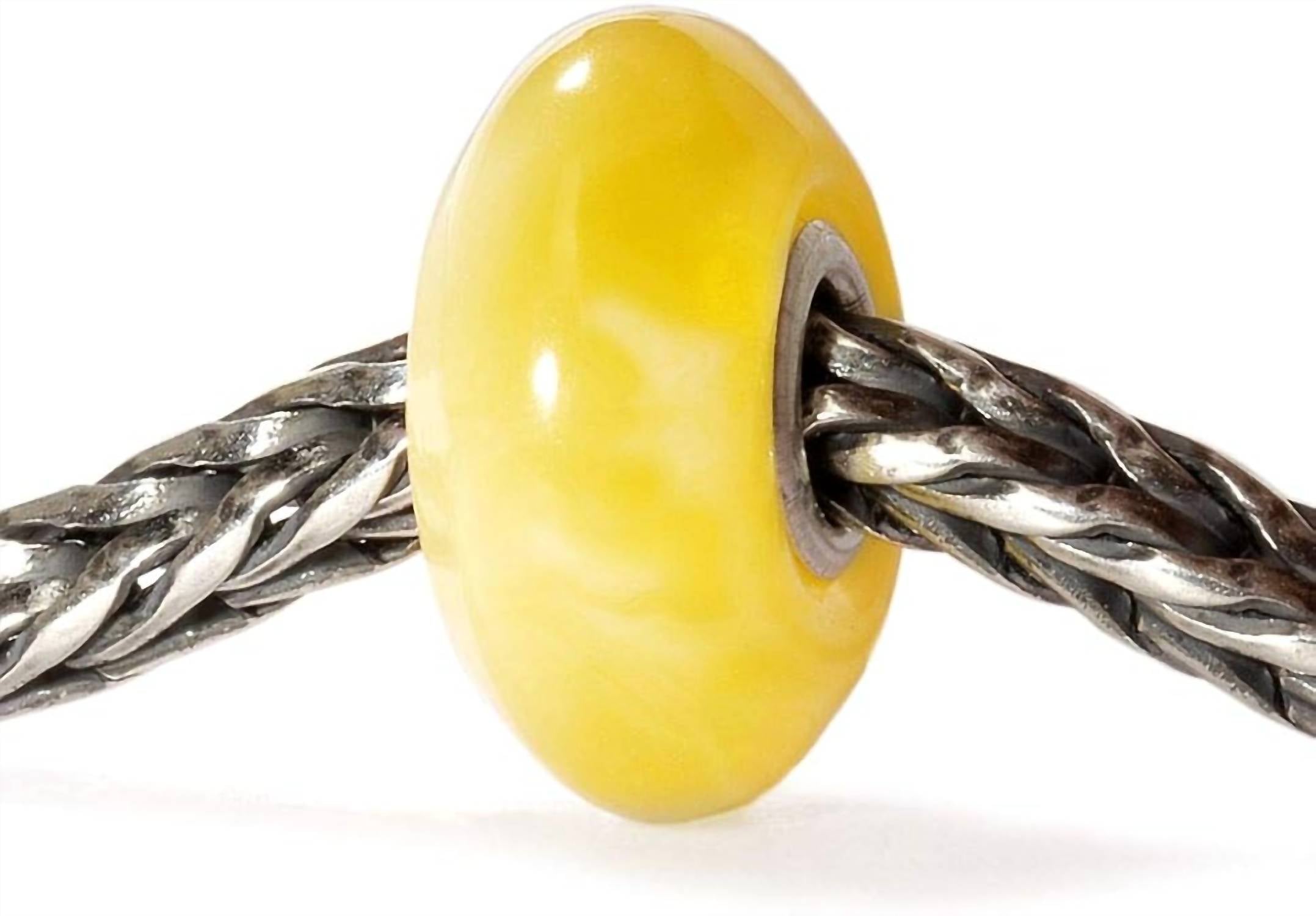Trollbeads Women's Alabaster Bead Charm For Bracelet in yellow - women's jewelry - detail view